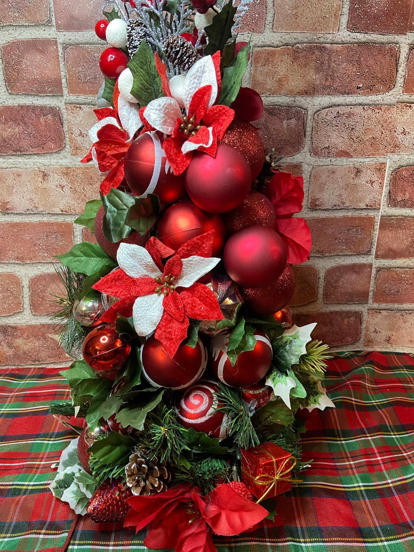 Christmas tabletop topiary