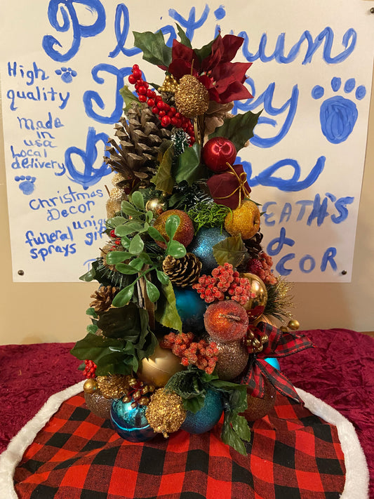 Christmas tabletop topiary